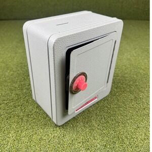 Schylling Metal Combination Lock Cash Box Safe Bank Gray Vintage